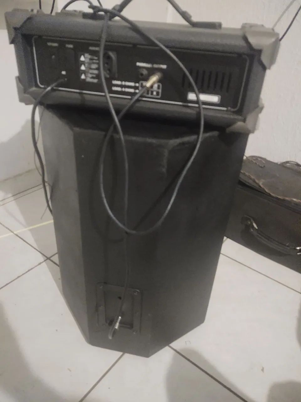 Amplificador e caixa com bluetooth USB auxiliar áudio  - Foto 3