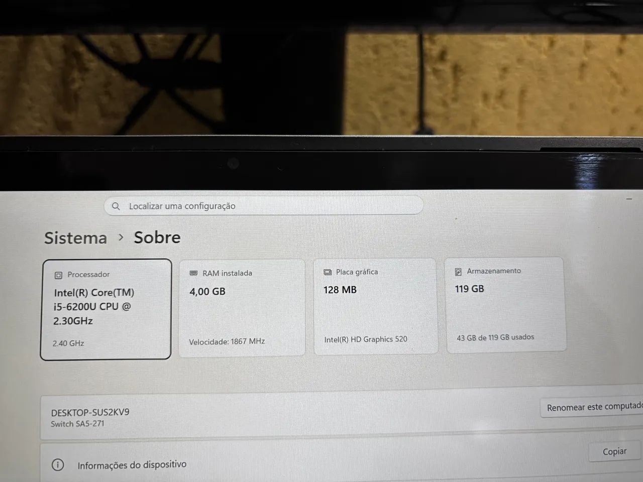 Notebook Tablet Acer Switch Alpha 12 i5 6200U SSD128 W11PRO BAT 6h touch  - Foto 4