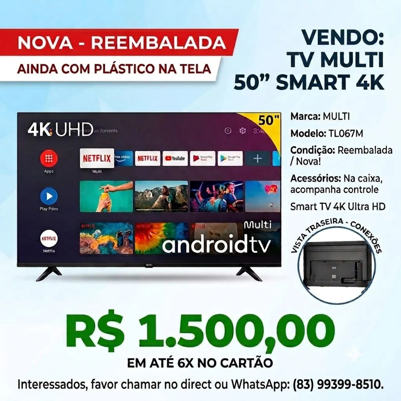 TV 50" smart 4K Multi