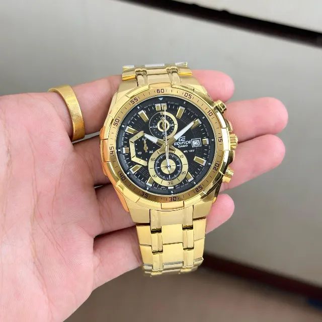Relógio CASIO EDIFICE Dourado fundo preto  - ENTREGAMOS  - Foto 5