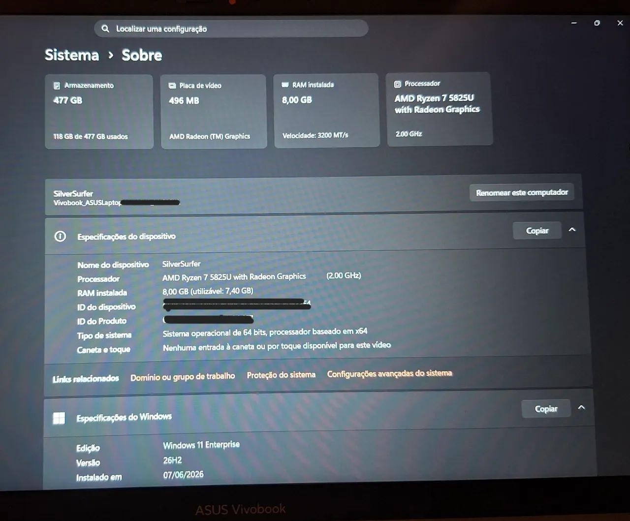 Asus Vivobook 15 Ryzen 7 - Foto 2