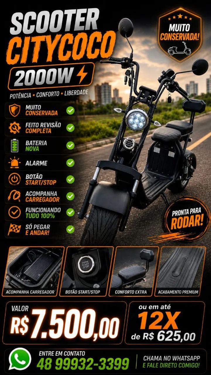 Scooter Elétrica Citycoco 2000w
