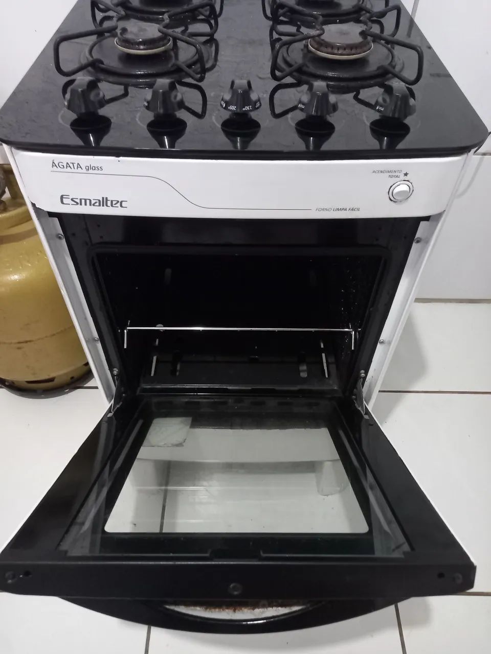 Fogão esmalte mesa de vidro  - Foto 5
