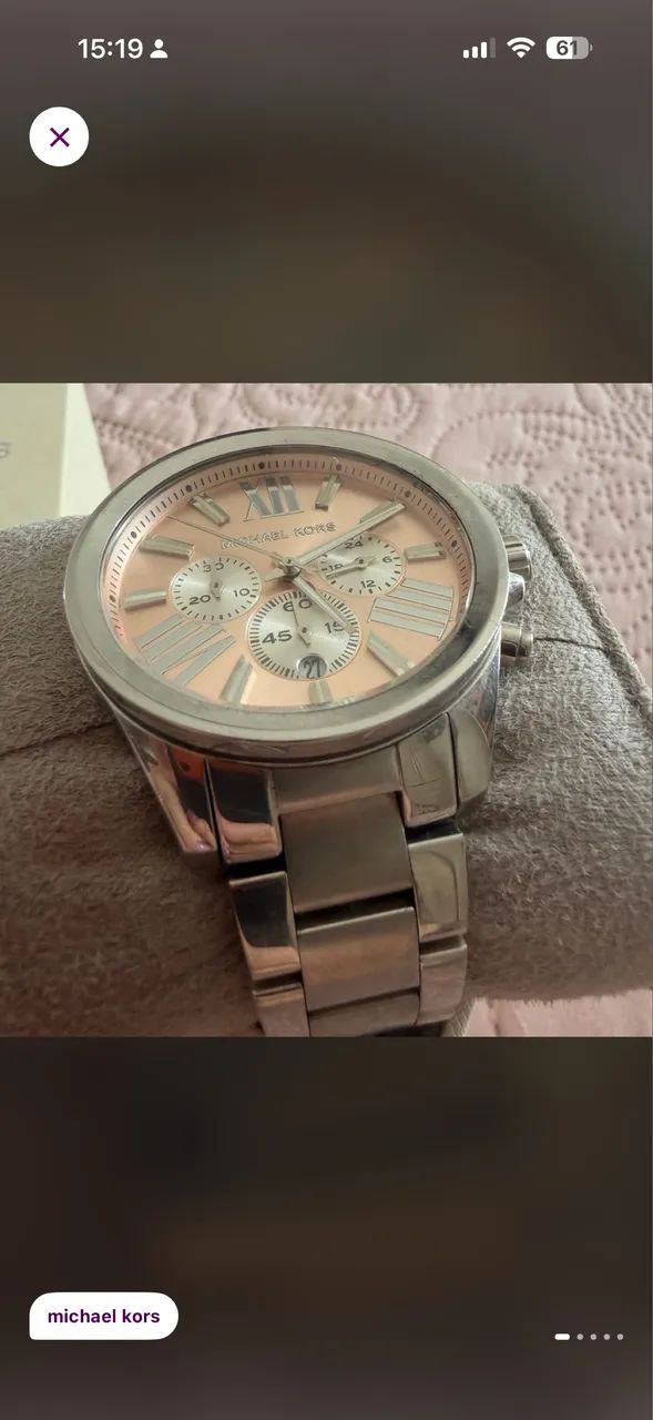 Relógio Michael Kors Feminino Original - Prateado com Rosê (Com Caixa) - Foto 2