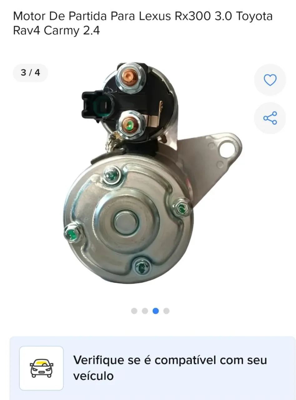 Motor de partida compatível com carro Toyota - Foto 3