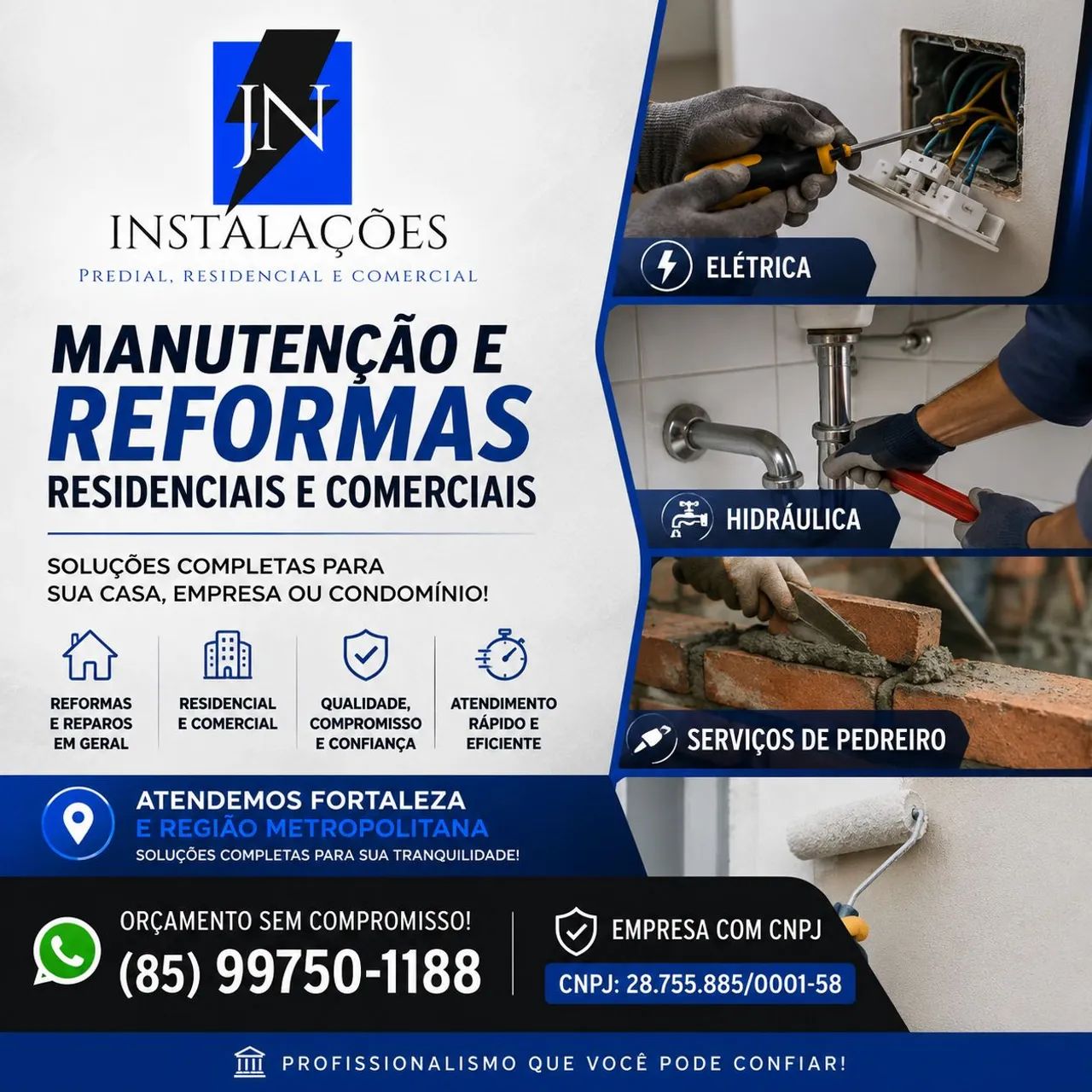 Trabalharmos com manutenção predial e residencial 