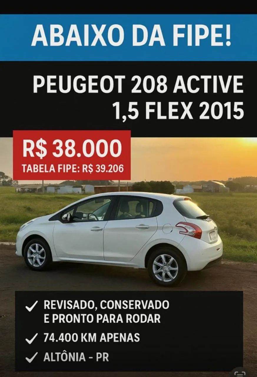 Peugeot 208 Active/active Pack 1.5 Flex 8V 5P 2015