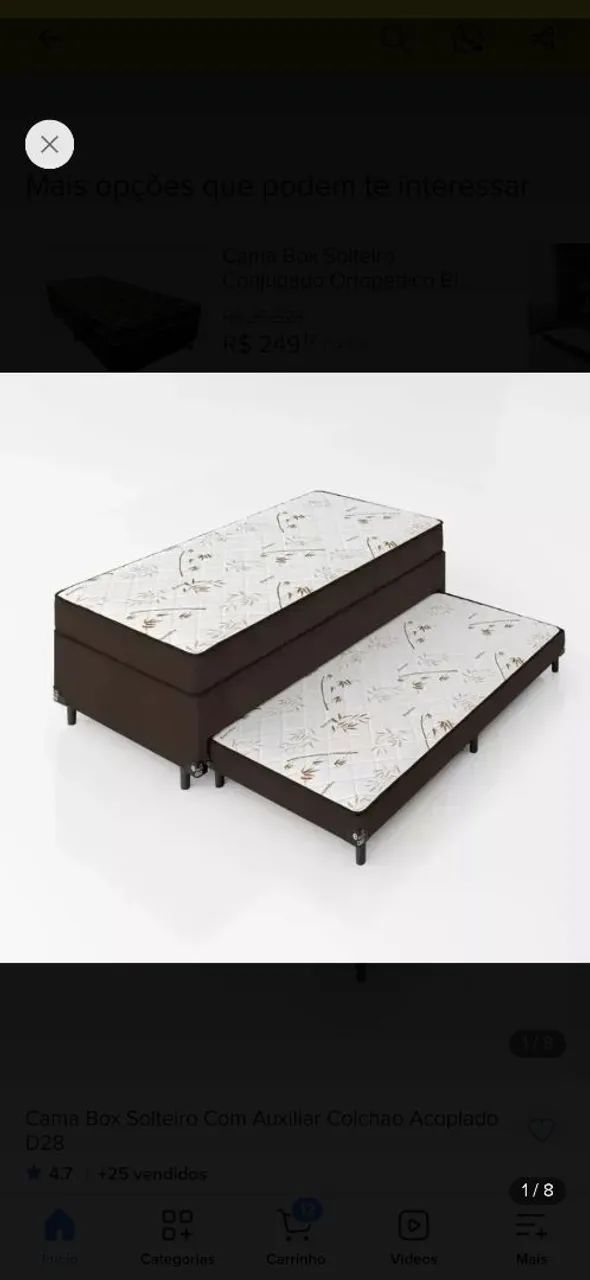 Cama com auxiliar
