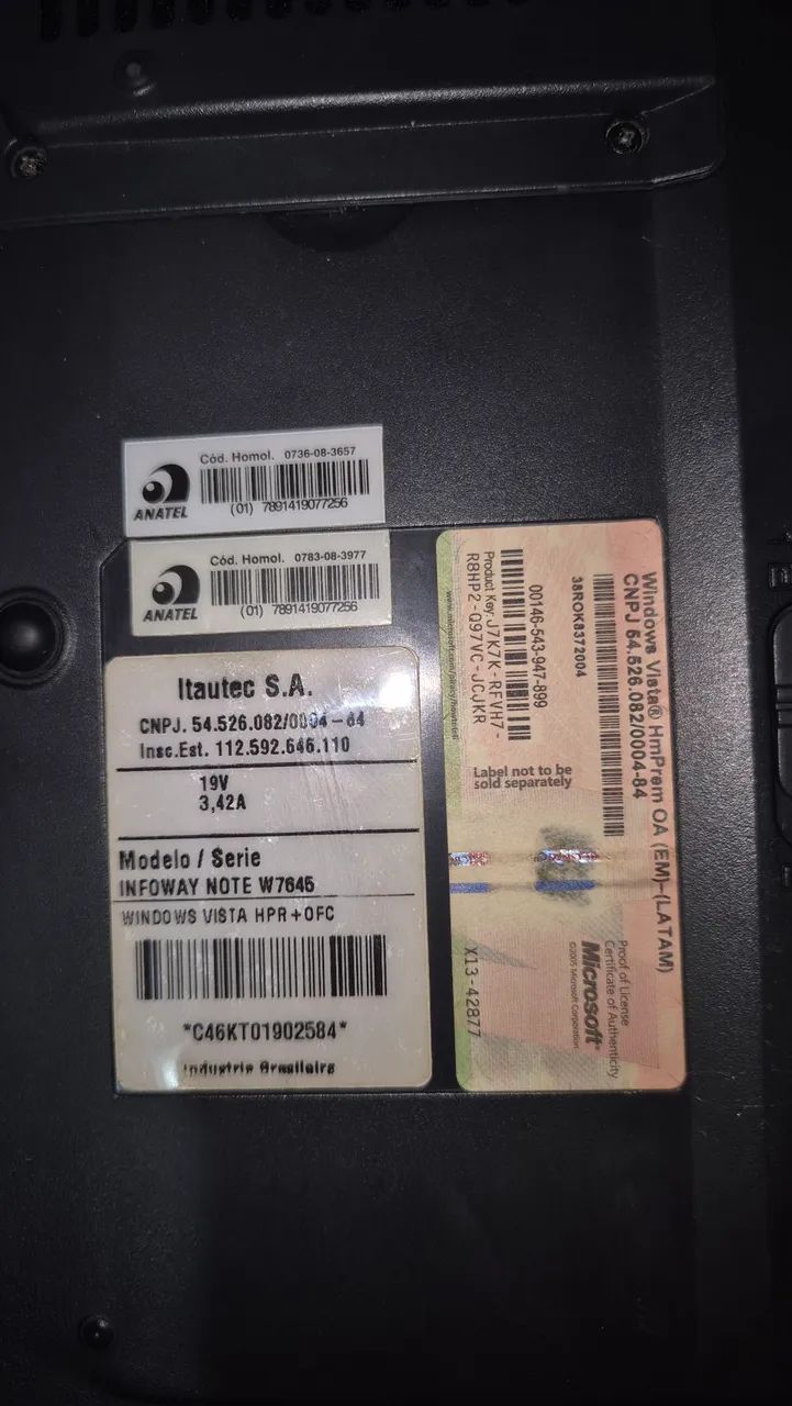 Notebook antigo Itautec Infoway Note W7645 - Foto 3