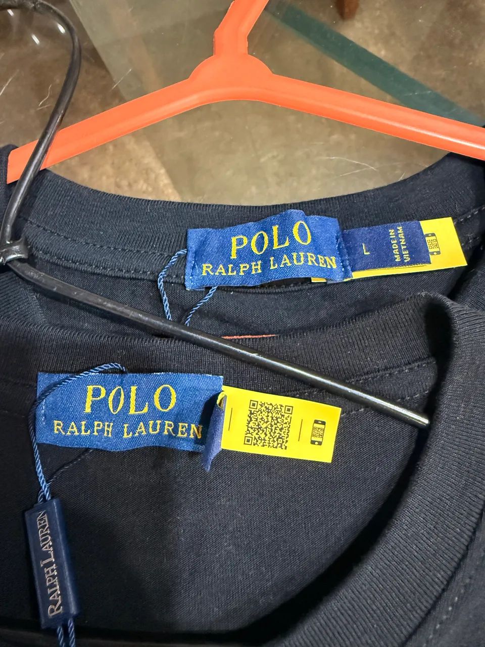 CAMISA RALPH LAUREN PRETA, PONY BRANCO com QRcode da marca. - Foto 5