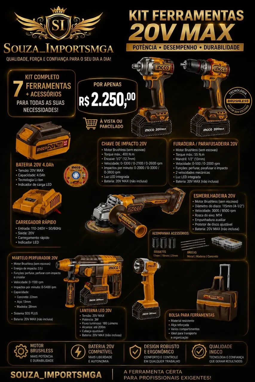 Kit de ferramentas INGCO completinho!