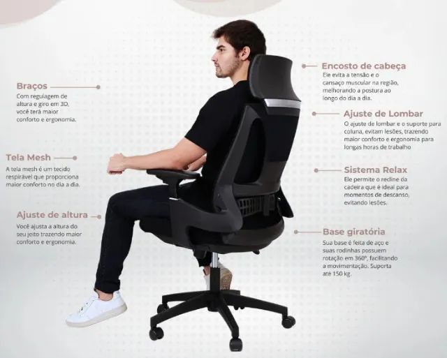 Cadeira Ergonômica de Escritório - Foto 5