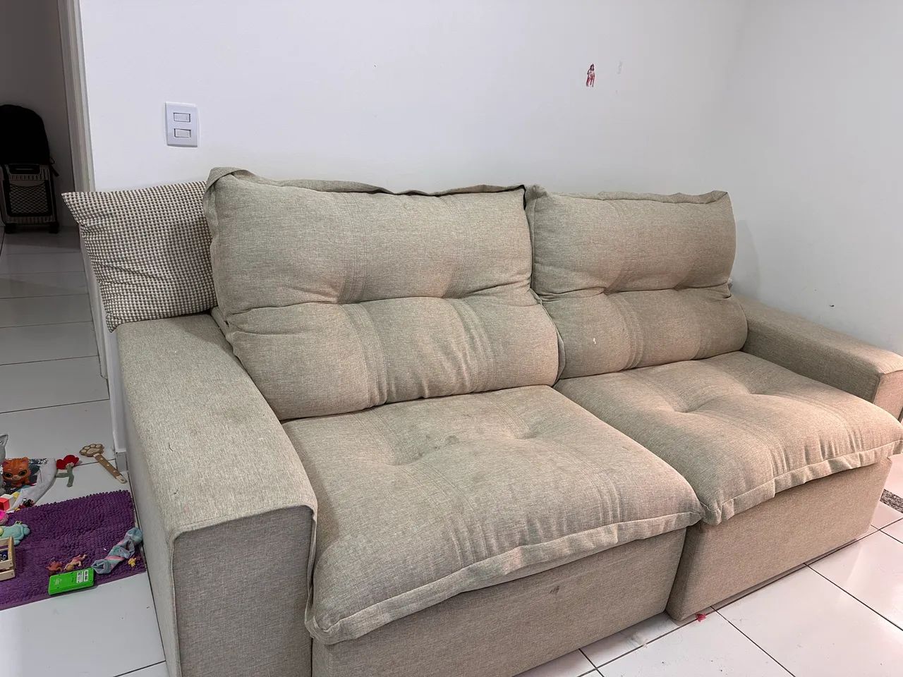 Sofá retrátil em linho 2,50m - Foto 2