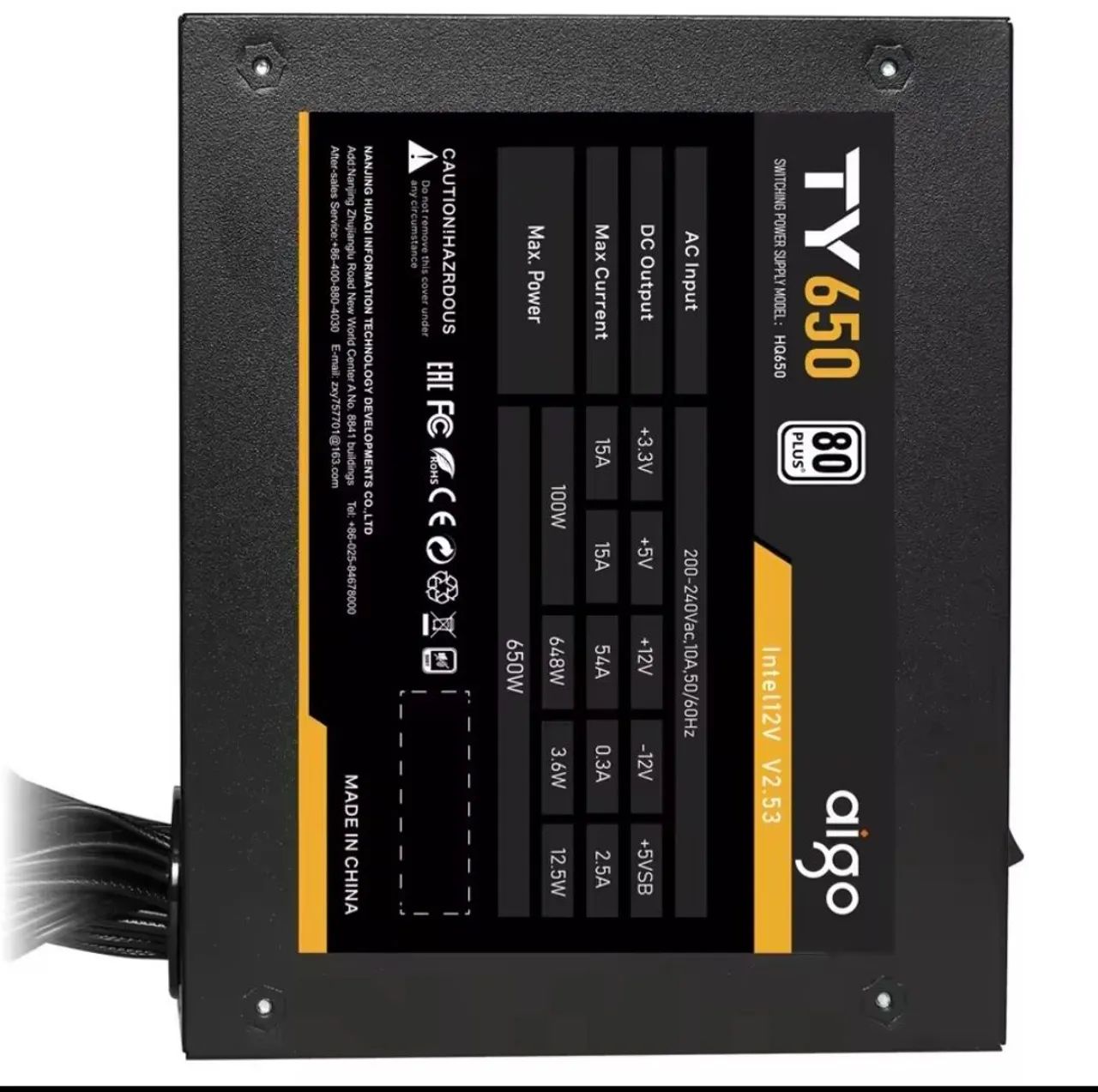 Fonte Aigo TY 650w 80plus 220v. Lacrada - Foto 4