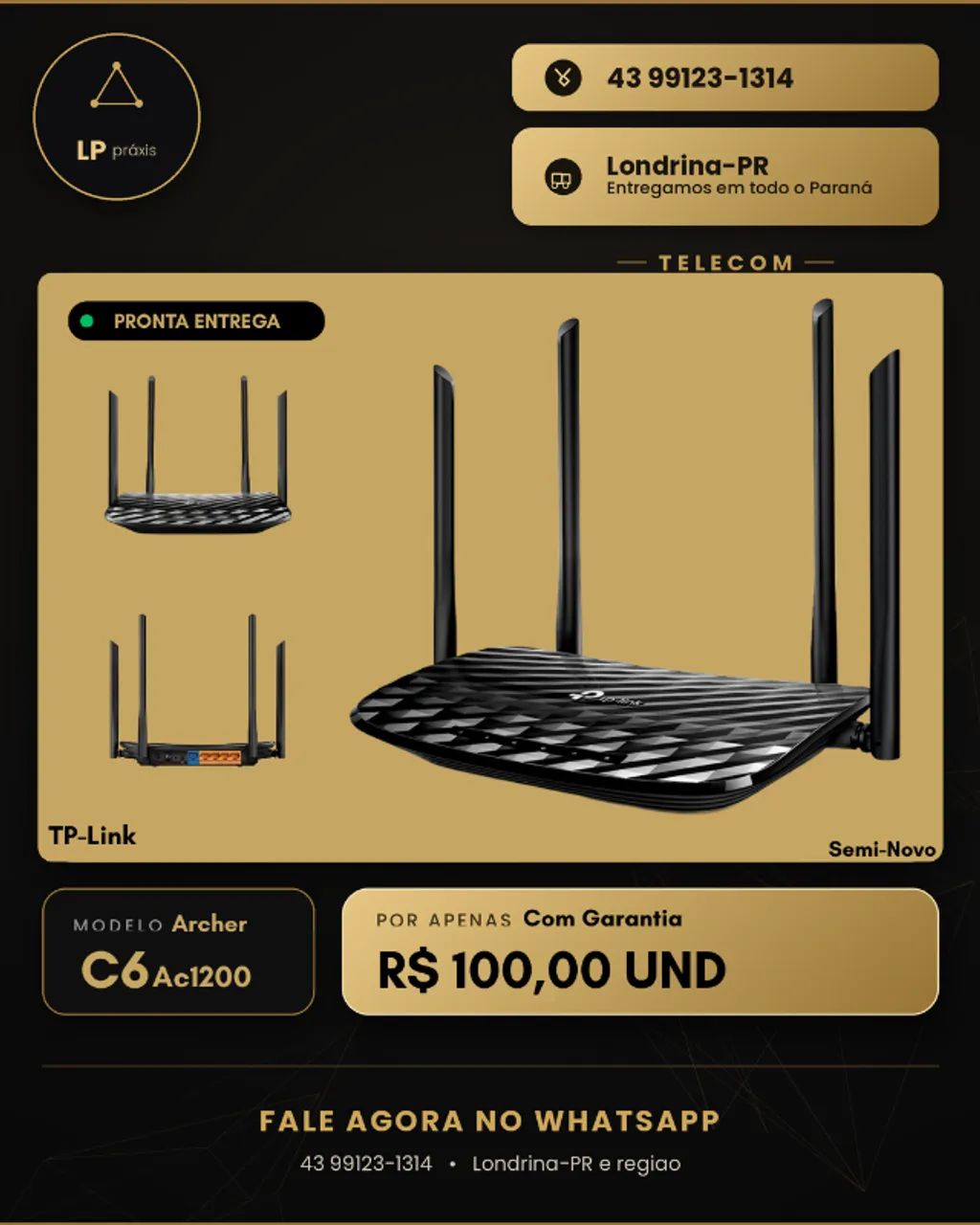TP-Link C6 Ac1200 (temos estoque)