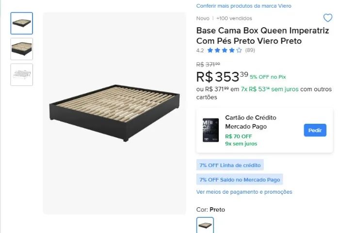 Cama de madeira e colchão Emma Queen Aceito troca em Sofá Retrátil - Foto 4