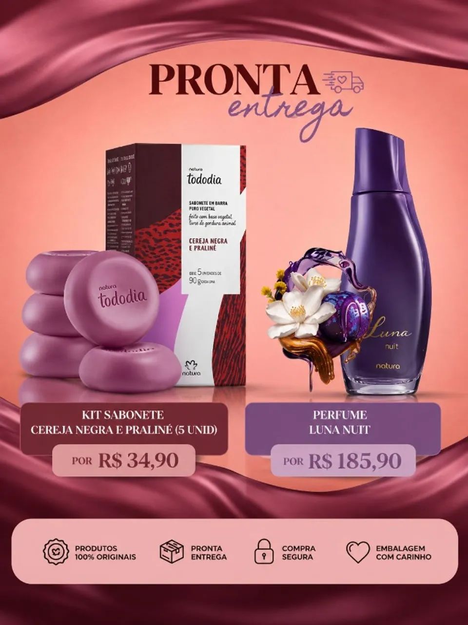 Kits a pronta entrega - Oboticario e Natura