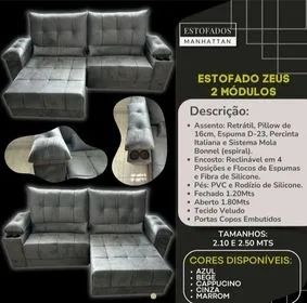 Sofá Zeus Retrátil e Reclinável 2 Módulos - Entregamos!! - Foto 2