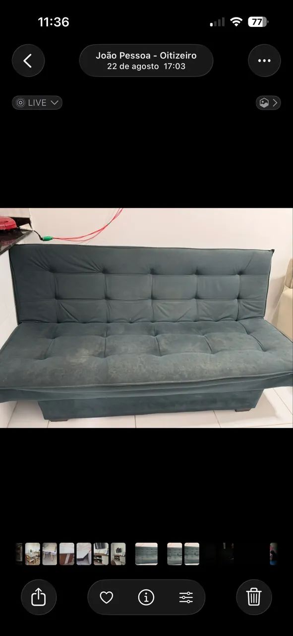 Vendo sofá cama 3 lugares 