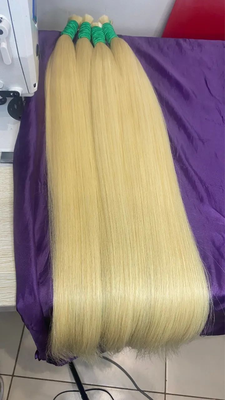 Cabelo 100% humano loiro 70cm - Foto 3
