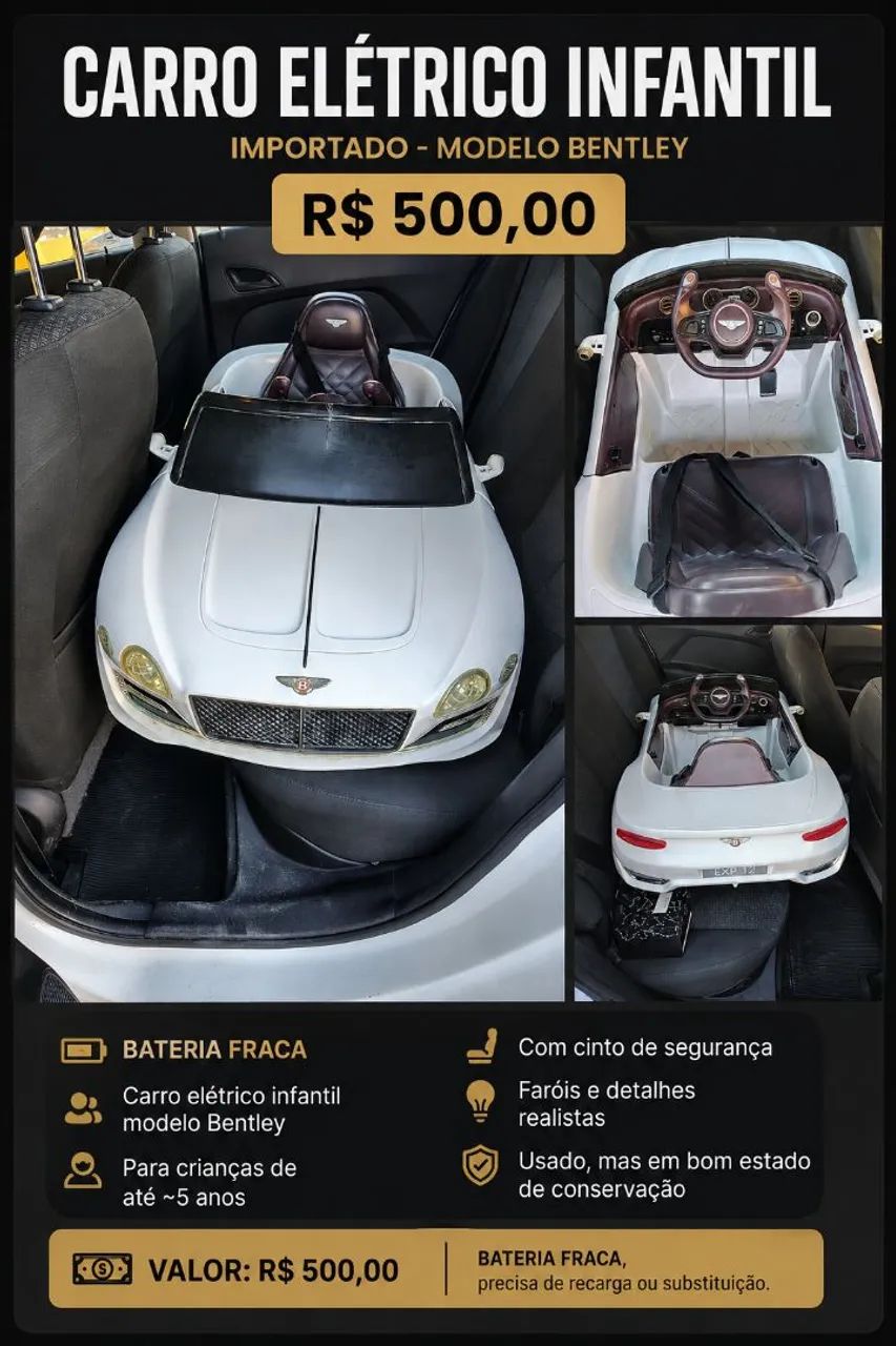 Carro elétrico infantil 