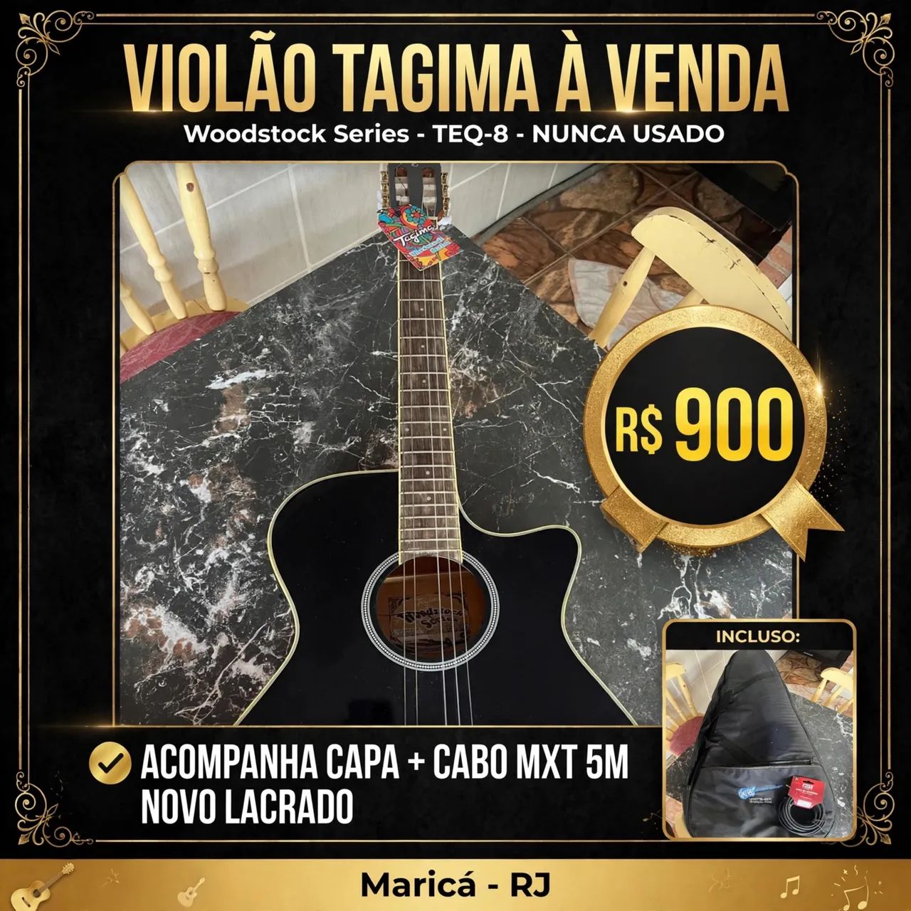 VIOLÃO TAGIMA WOODSTOCK SERIES - NOVO -  - Foto 2