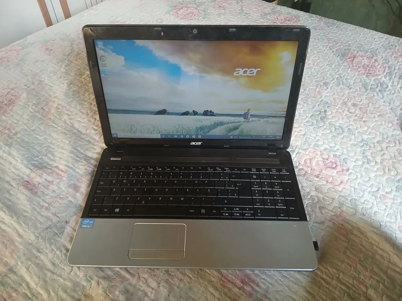 Notebook Acer E1-571 Intel Core I3 8GB RAM Funcionando com detalhes 