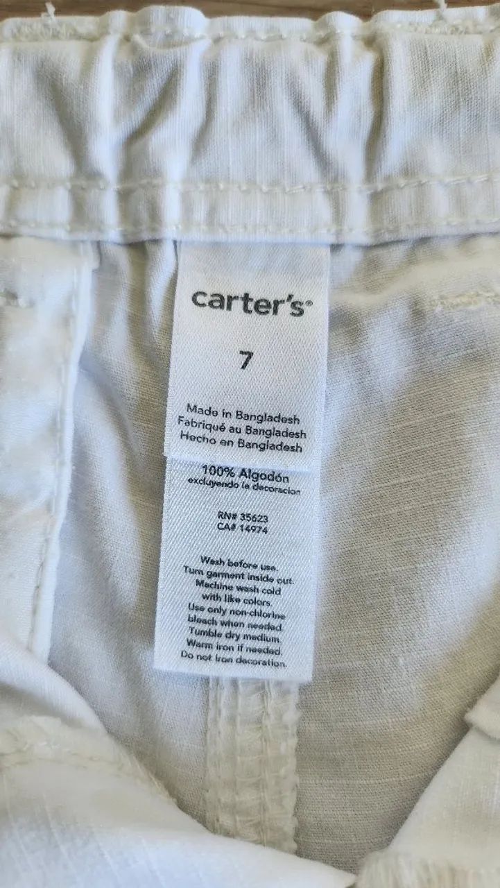 BERMUDA CARTER'S BRANCA 7 ANOS - Foto 3
