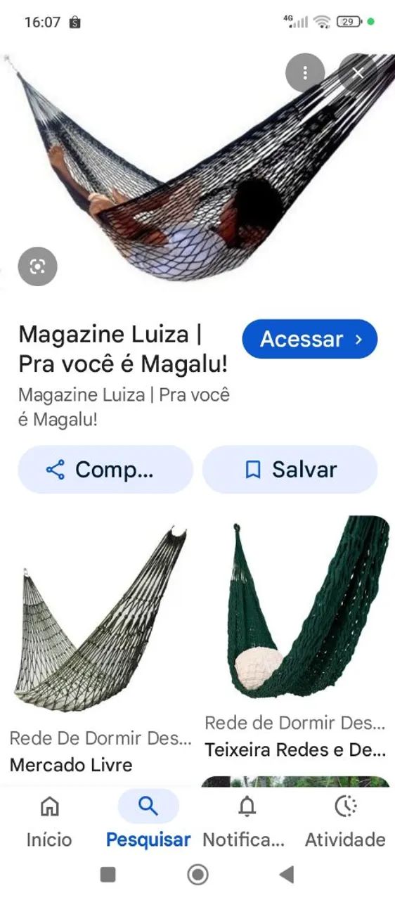 Rede de descanso náilon não molha