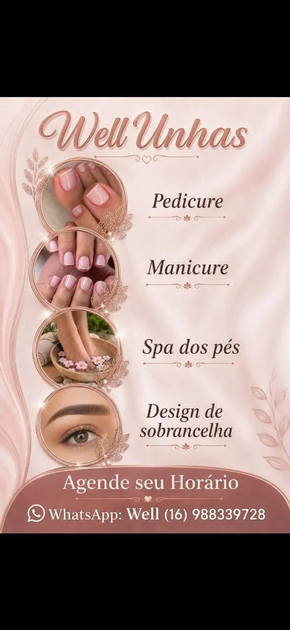 Manicure e pedicure/Spa dos pés/ Design de sobrancelha/ 