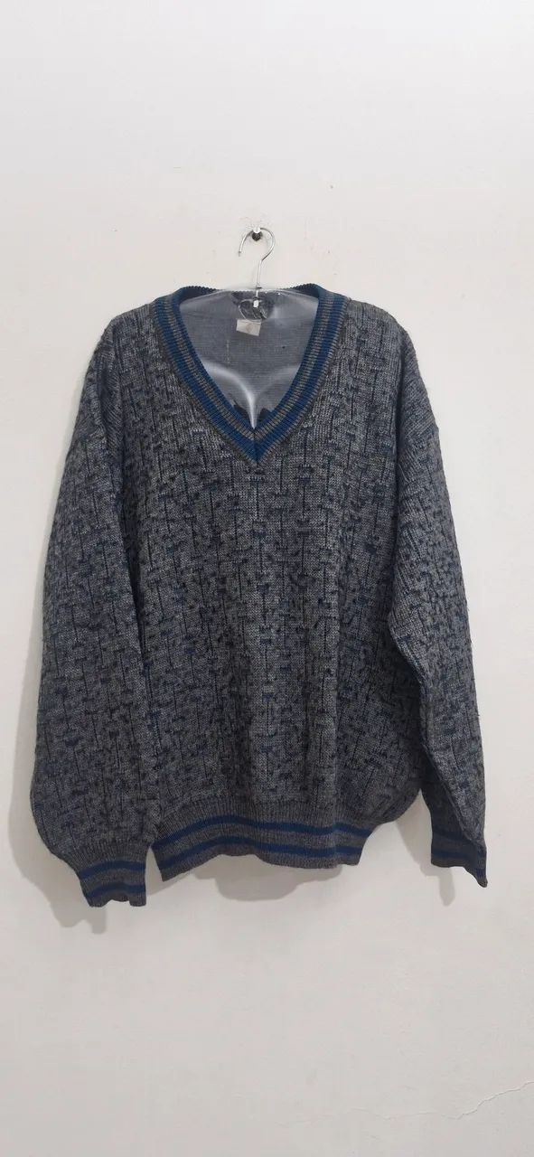 Suéter de Tricô Vintage Junik Malhas 
