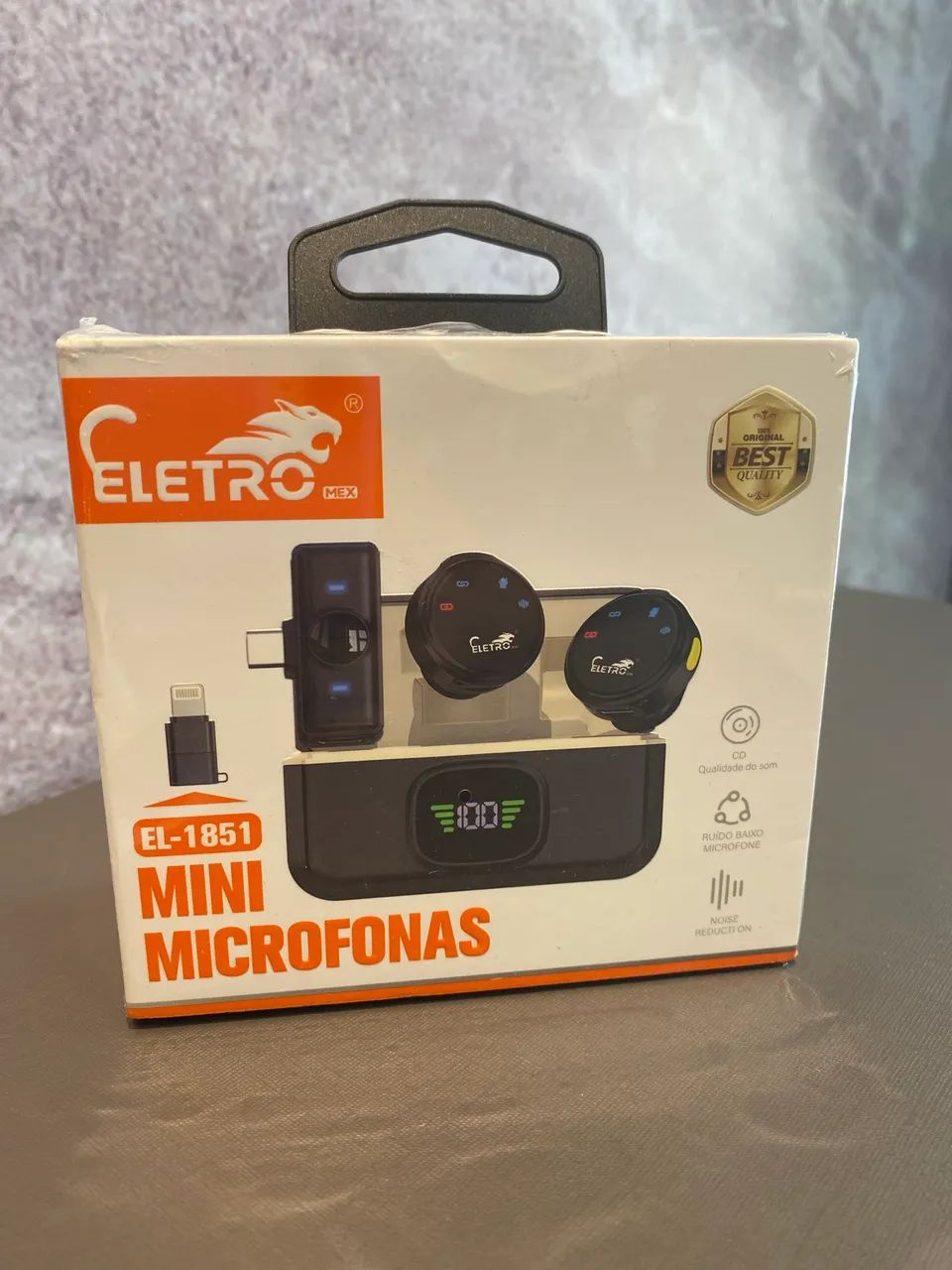 conjunto de microfones de lapela sem fio Eletro EL-1851.  