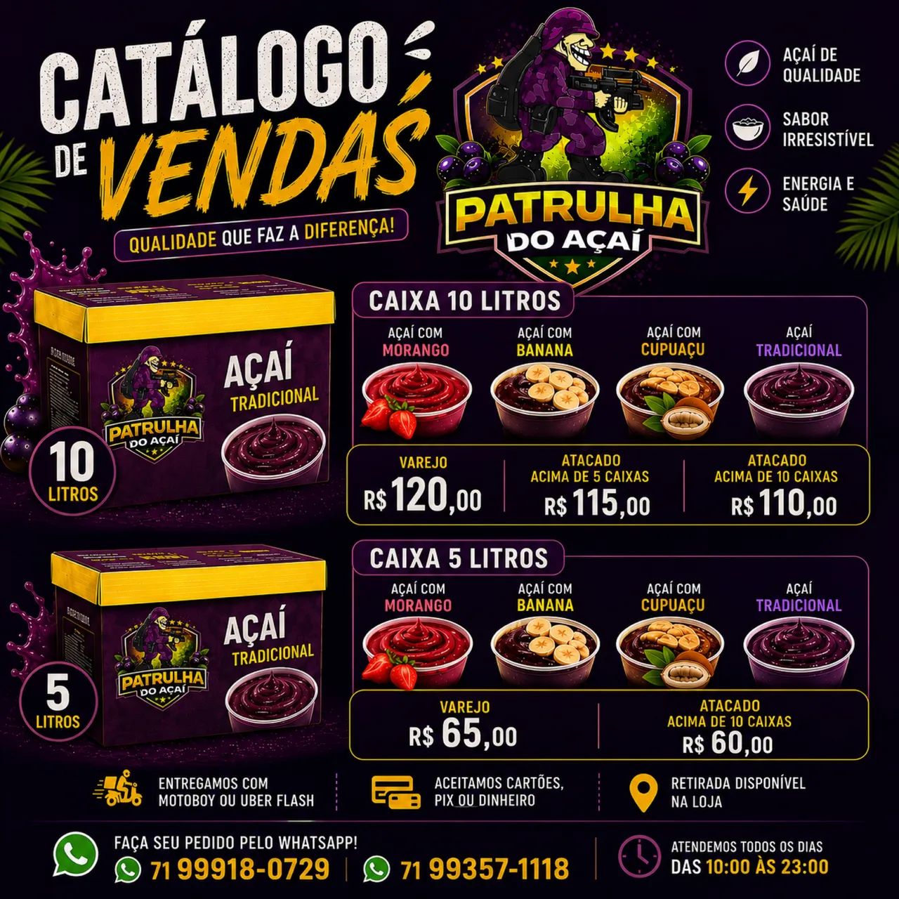 Caixa de açaí 120,00