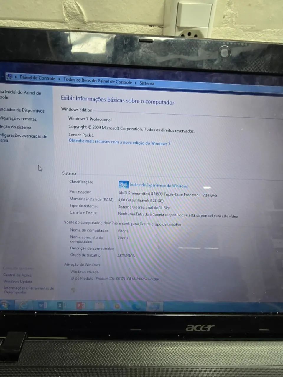Notebook Acer Aspire AMD Triple Core, 4gb, HD - Foto 3