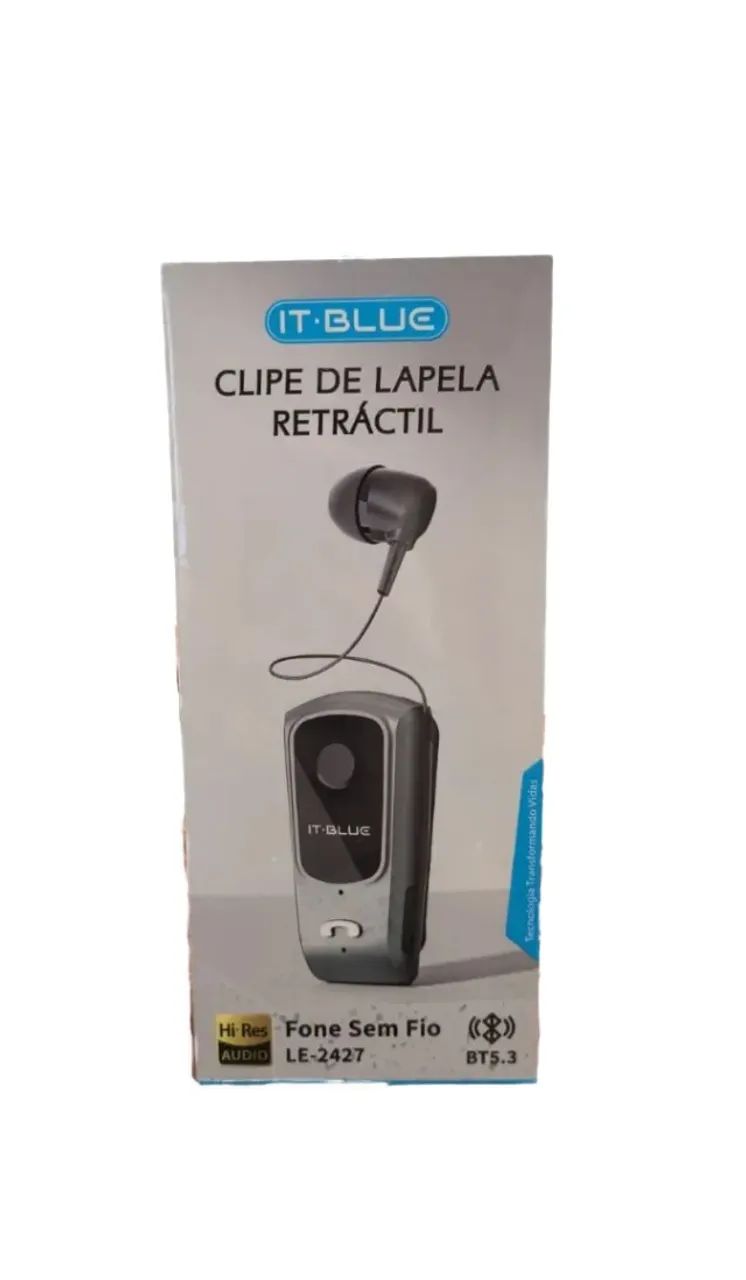 Fone De Ouvido Bluetooth De Lapela Com Cabo Retrátil - Foto 2