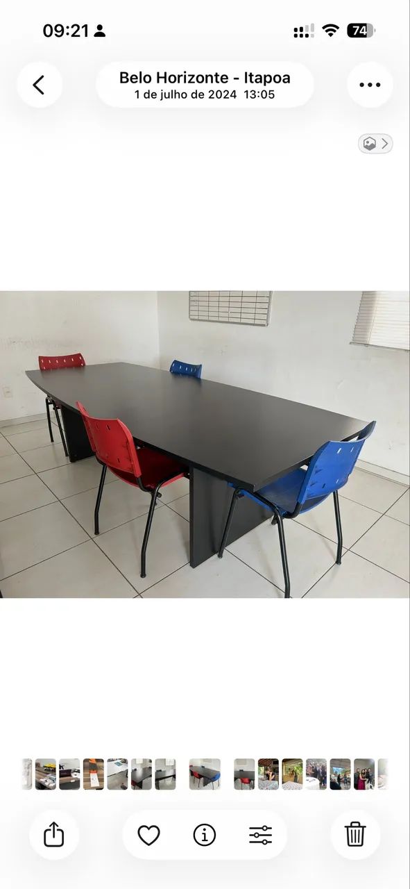 Mesa grande preta resistente para escritorio ou mesa de jantar - Foto 2