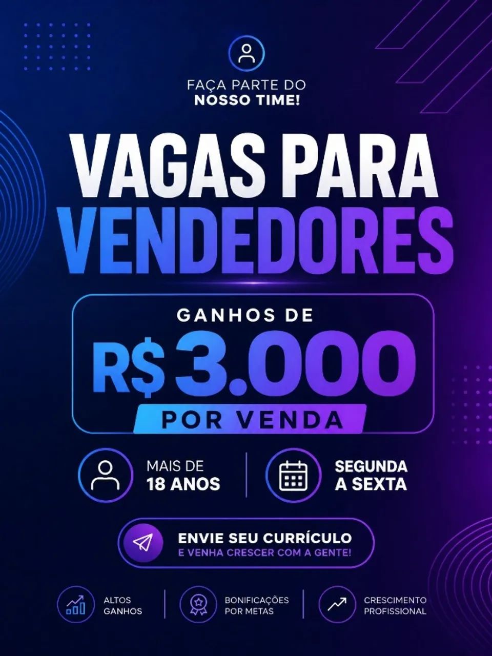 VAGAS PARA VENDEDORES(AS)