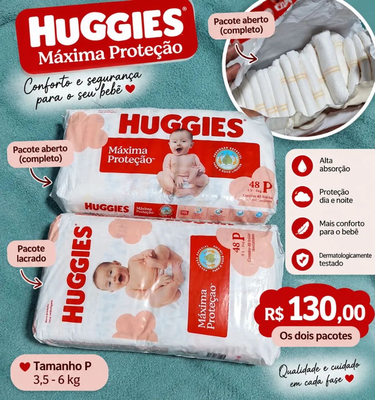 Fraldas Huggies P