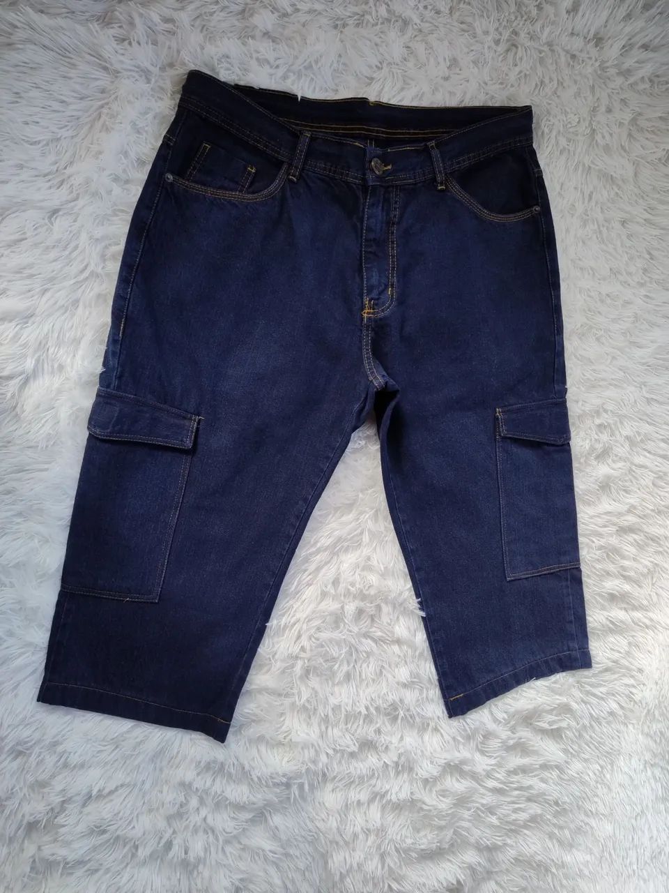 Bermuda Capri Cargo Jeans Terminal Authentic tamanho 48  - Foto 2