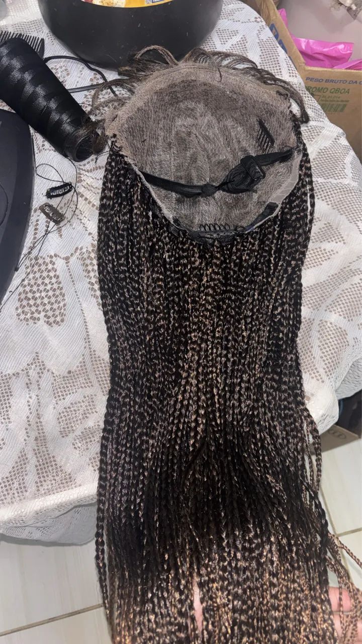 Lace de tranças 95 cm orelha a orelha com baby hair  - Foto 4