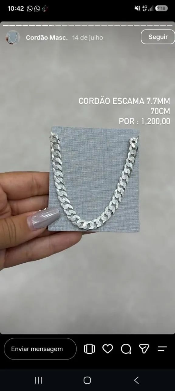Cordão escama de peixe