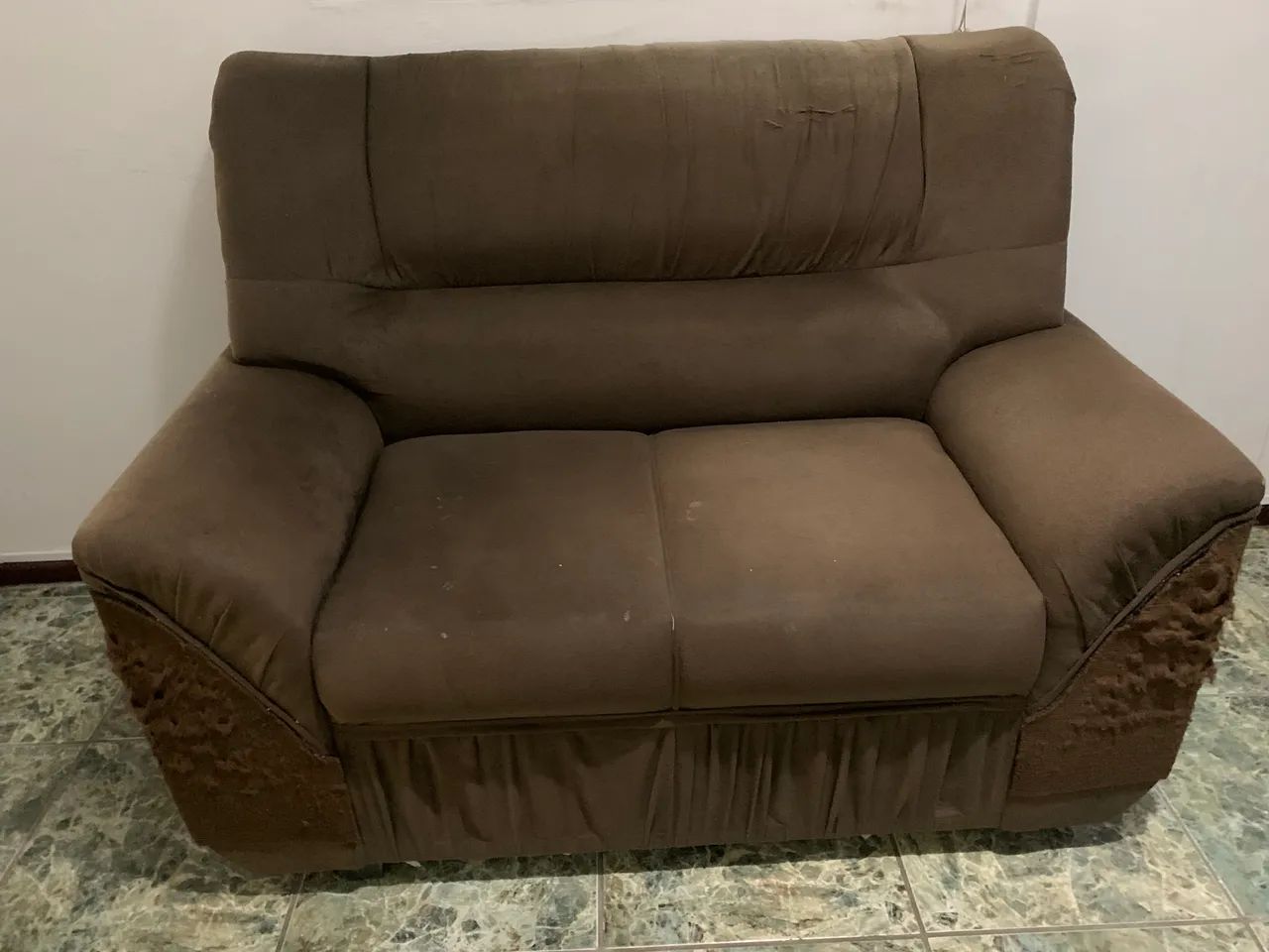 Sofá marrom 2 lugares - DOAÇÃO - Pina - Foto 3