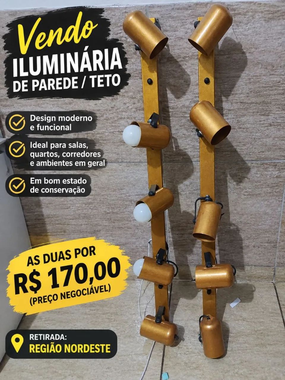 Iluminaria Kit trilho Parede 