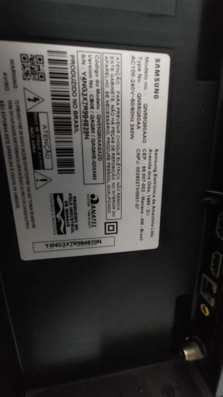 Tv Samsung com defeito 55 polegadas. Q80A - Foto 3