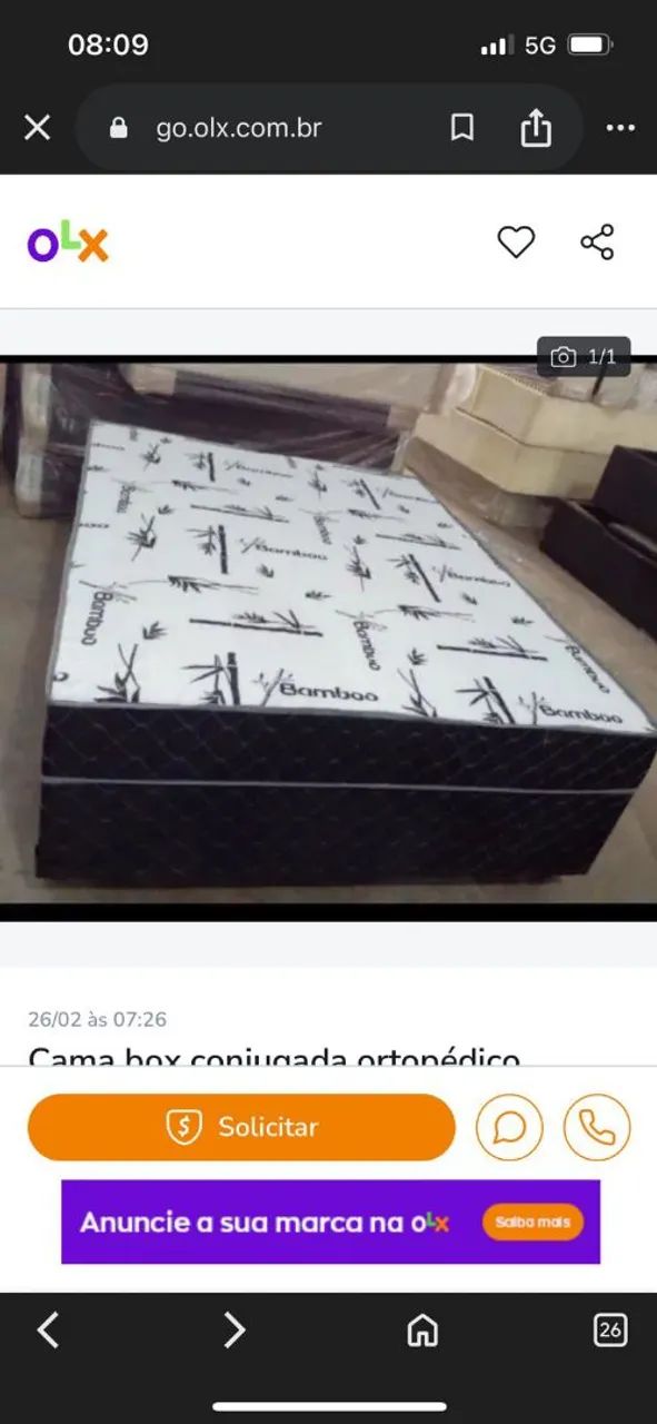 Cama box casal acoplado 