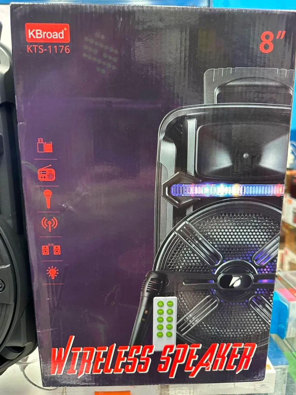 Caixa de som potente amplificada com microfone e controle Bluetooth Rádio Pendrive 200w  - Foto 3