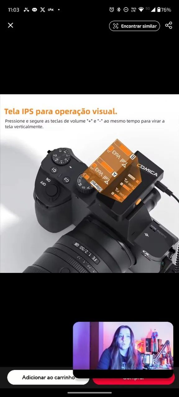 Microfone lapela sem fio Cômica Vimo C kit completo: mics e um receptor  - Foto 3