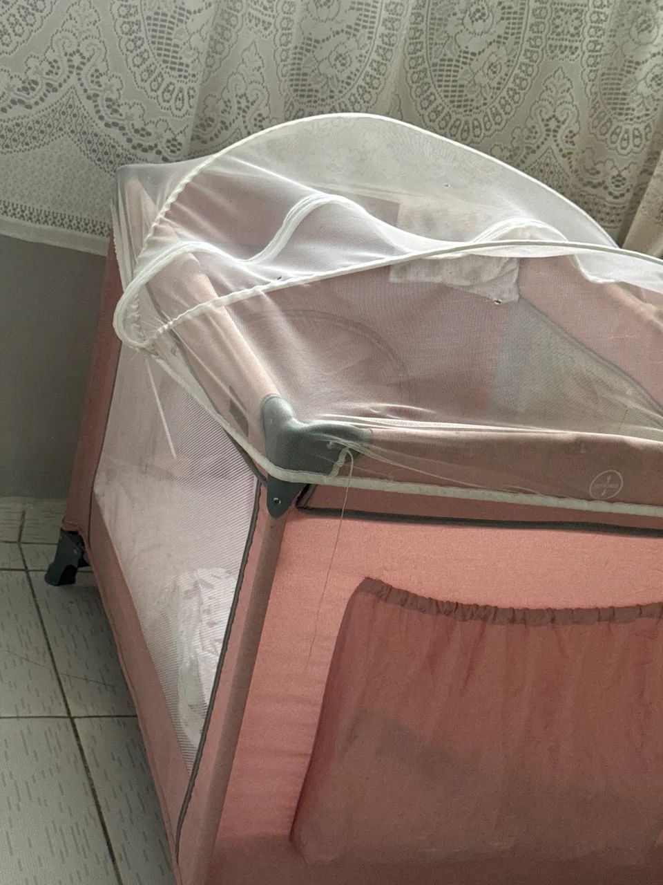 Berço portátil rosa - Foto 2