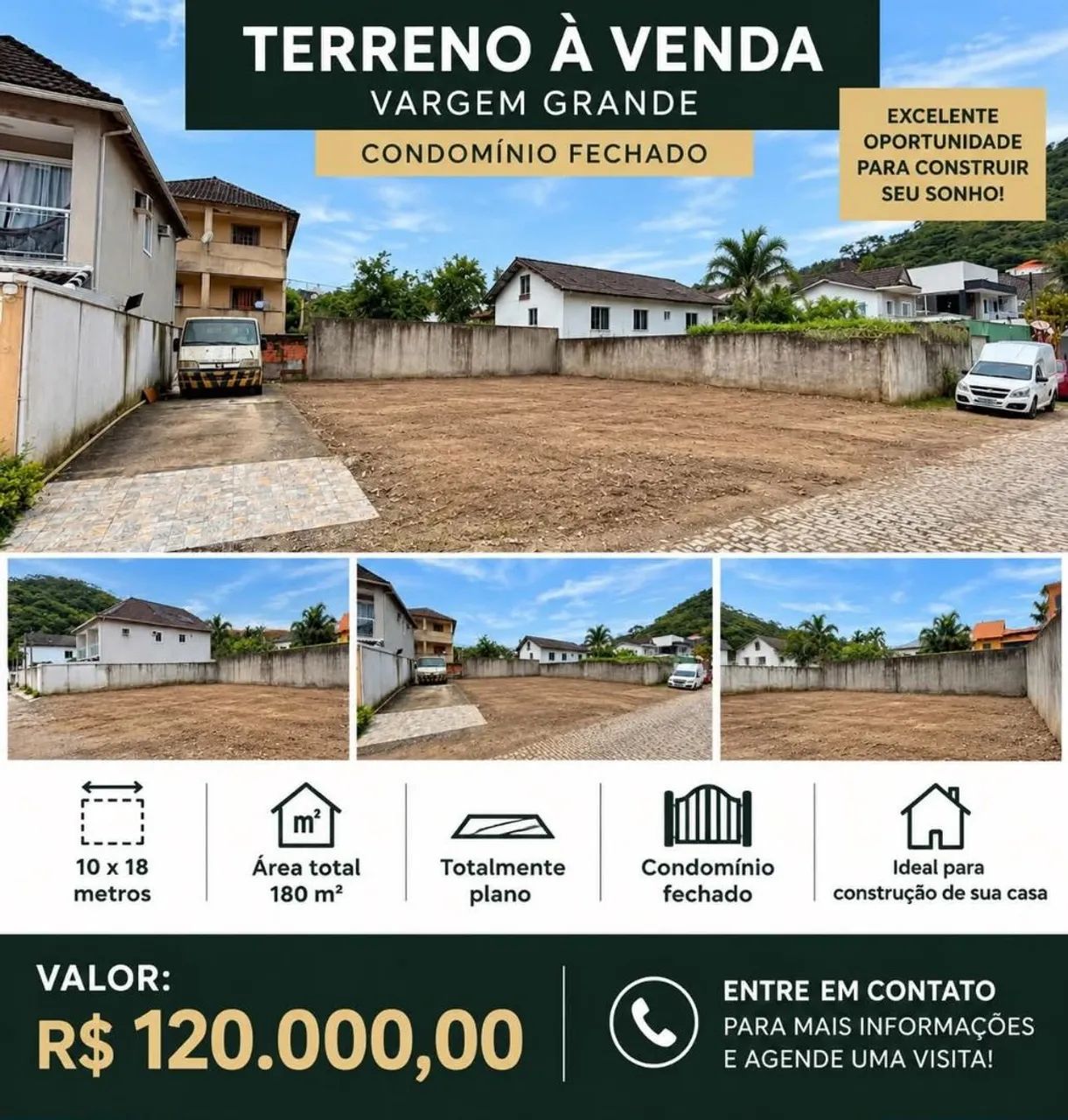 TERRENO 180M² - OPORTUNIDADE 