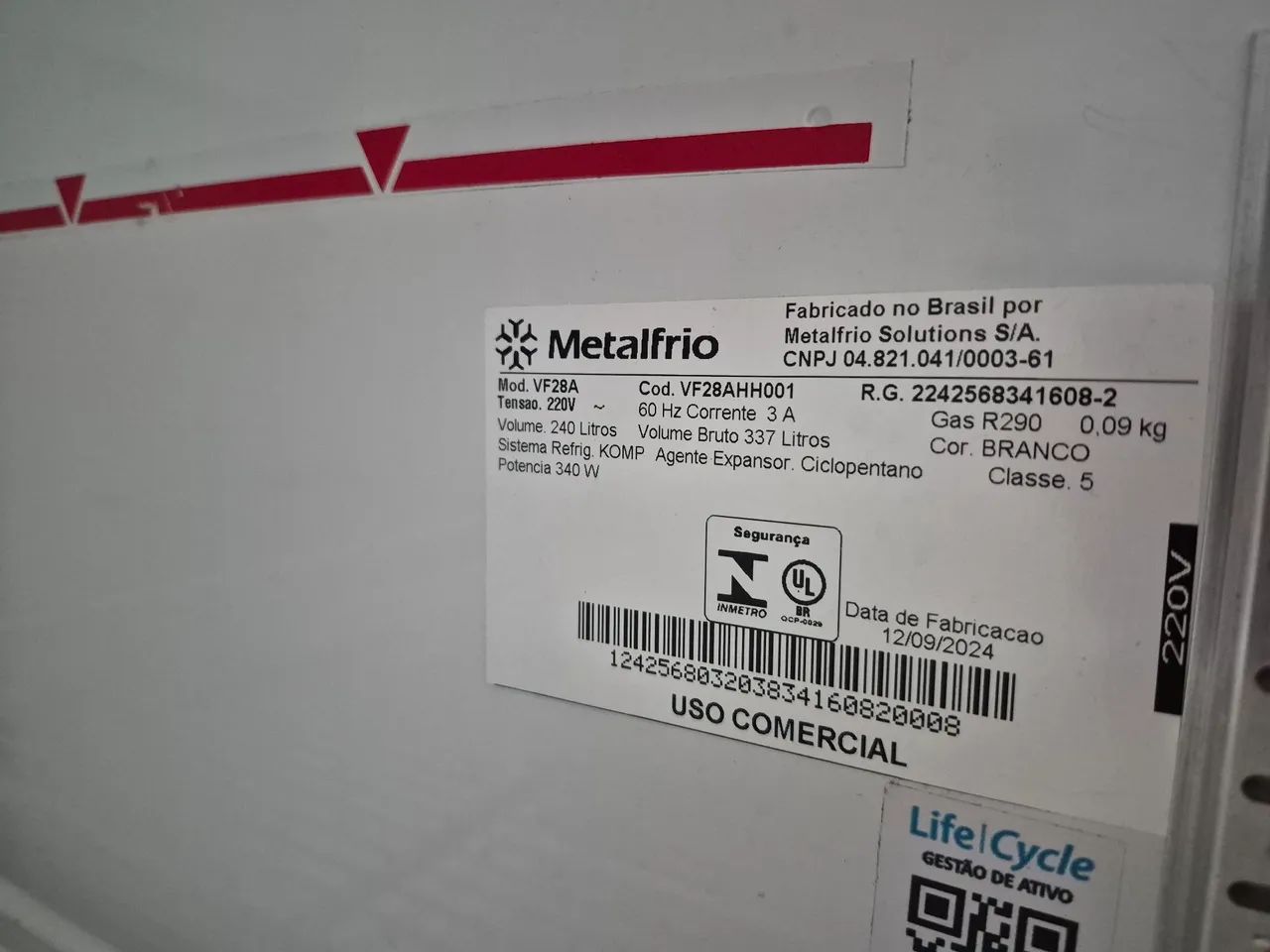 FREEZER EXPOSITOR METALFRIO 337L VF28 - Geladeiras e Freezers